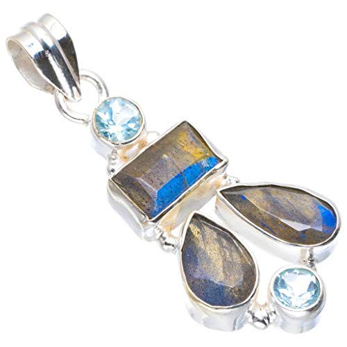 Pendentif Labradorite véritable et argent 925 fait main StarGems A1854