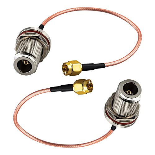 urcianow SMA Male to N Female Bulkhead with Waterproof O-Ring RG316 Cable 7.8Inch N to SMA Male Coaxial Adapter Cable 50Ohm Low Loss N Type to SMA Cable for Router Antenna Signal Enhancer Adapter