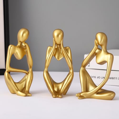 TIED RIBBONS Decorative Abstract Thinker Men Statue Set of 3 Mode...
