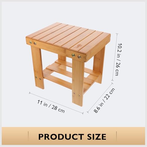 Tabouret design simple en bambou, une assise carrée stable et durable - 3