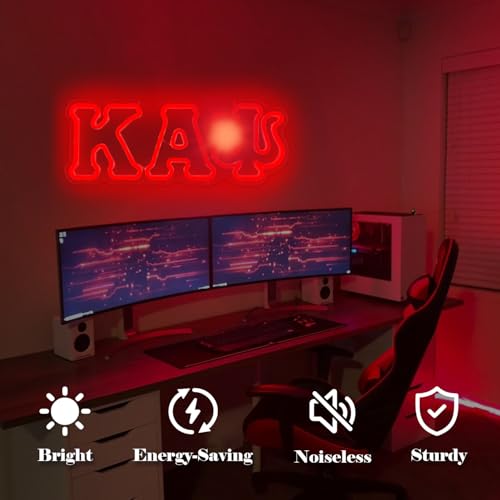 Image of Fraternity Sorority Neon Sign Dimmable Neon Lights for Wall Decor University Fraternity LED Sign Greek Fraternity Light Up Gifts for Man Bro