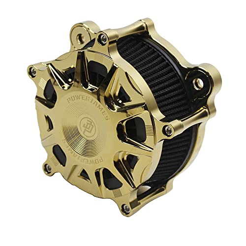 Powerjames Gold Air Cleaner Filter Intake For Harley Davidson 17-2022 Touring Street Road Electra Glide Flh 2018-Later M8 Softail #TOP3