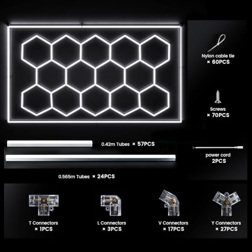 Éclairage de garage LED hexagonal 14Hexs pour sublimer un salon automobile