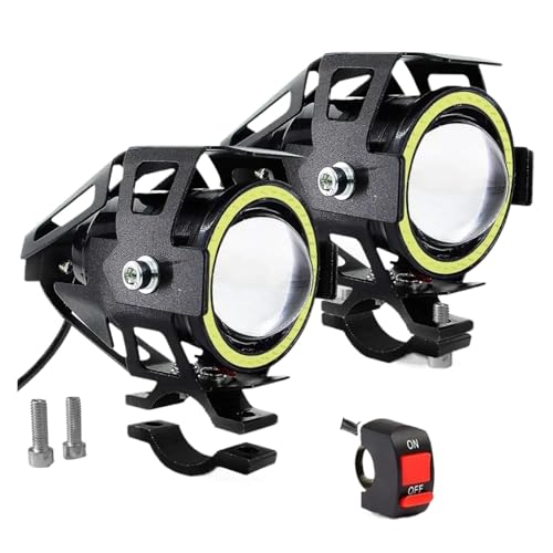 Phare LED pour motos de travail et sorties nocturnes : éclairage œil d'ange blanc de sécurité