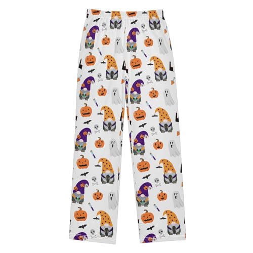 Halloween Gnome Skull Boys Long Pants Soft Trousers Elastic Waist Kids Lounge Bottoms with Pockets S-XL