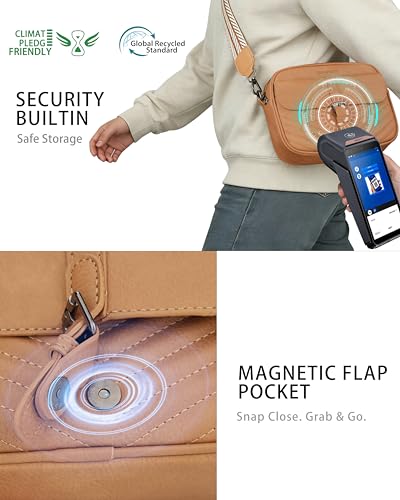 Image of Crossbody Bags for Women,Multi-Pocket Leather Crossbody Purse | RFID Blocking Pockets,Fits iPad,Adjustable Wide Strap,Quilted Exterior,8 Card Slots,Gift Ready