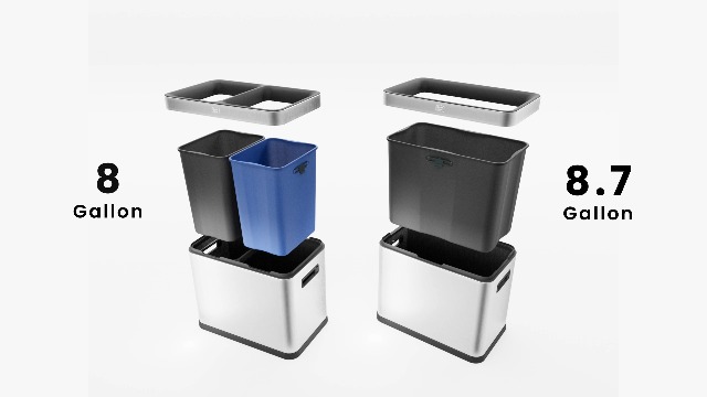 Amazon.com: Home Zone Living 9 Gallon Slim Kitchen Trash Can