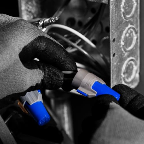 Image of Ideal Electrical Twister Proflex MAX (30-348) Blue /Gray Wire Connector, Jar of 150 - Smooth Twist-On Wire Nuts for Wiring 3-Way Switches, GFCI Outlets, and More