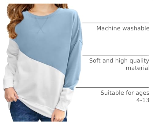 Image of SELINK Girls Big Kids Long Sleeve Striped Color Block Pocket Tees