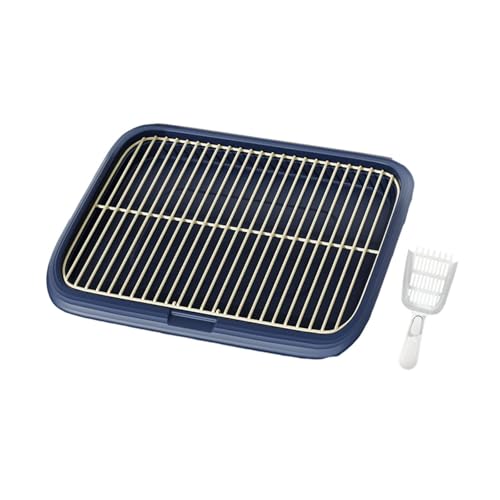 Bothyi Dog Potty Toilet Training Tray Indoor Potty Tray Mesh Grids Indoor Removable Dog Toilet Pet Indoor Pads Holder for Small Dogs, Dark Blue, L
