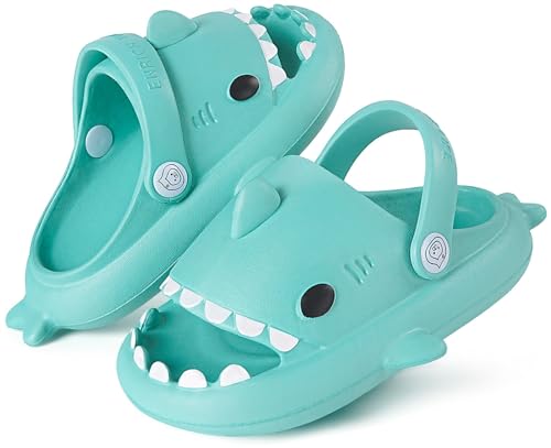 Image of KVbabby Kids Shark Slides Boys Girls Cloud Sandals | Cloud Sandals,Open Toe,Beach Pool Water Shoes,Slip-on,Lightweight,Non-Slip,Soft,Flexible,EVA Slippers