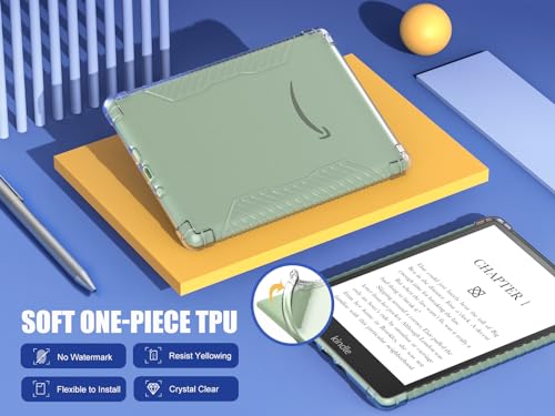 MoKo Case for 6.8" Kindle Paperwhite (11th Generation-2021) and Kindle Paperwhite Signature Edition, Ultra Clear Soft Flexible Transparent TPU Skin Bumper Back Cover Shell, Clear