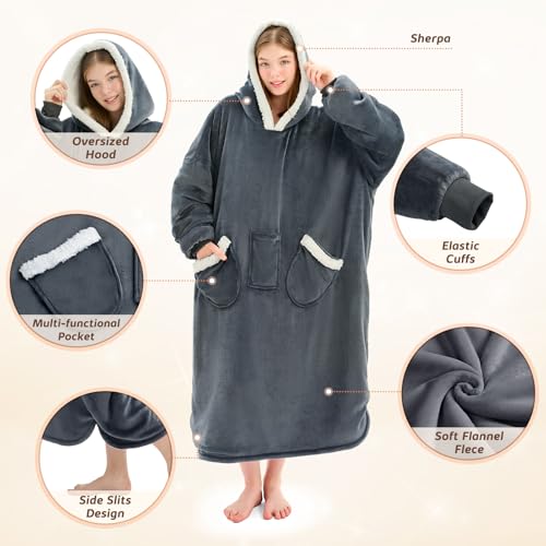 L'AGRATY Oversized Wearable Blanket Christmas Hoodie for Men or Women - image 4