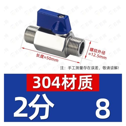 Mini vanne à sphère inox 304 G1/4 mâle robinet haute pression 4mm
