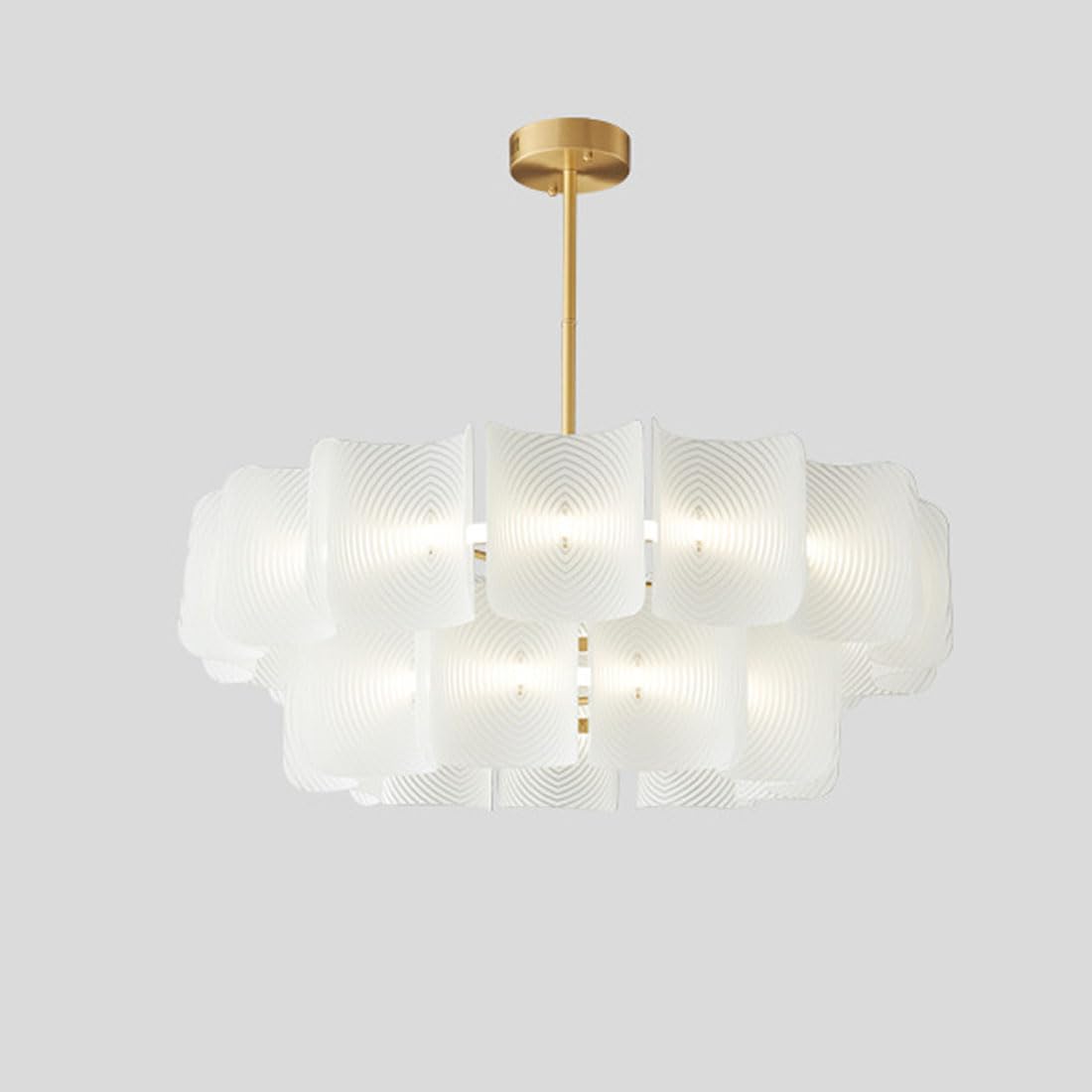 HXYSXHJUO LED wabi-sabi style living room chandelier, light luxury full copper decorative bedroom study sample lamps and lanterns,Double,65cm