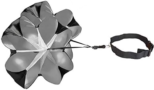 TRIWONDER 56 inch Speed Training Resistance Parachute Running Sprint Chute for Soccer Football Sport Power Speed Training & Fitness Core Strength Training (Black - 56in with 2 Chutes)