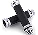 Bonnoeuvre Poignée Moto Universel Embout de Poignée Antidérapant en Caoutchouc Aluminium pour 7/8" 22mm Guidon pour Moto Vélo Scooter Cross (Argenté)