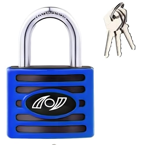 Image of Heavy Duty Keyed Lock | Hardened Steel Shackle Lock | Anti-Rust Security for Gate, Warehouse & Outdoor Use (ALT-45 Blue (75MM))