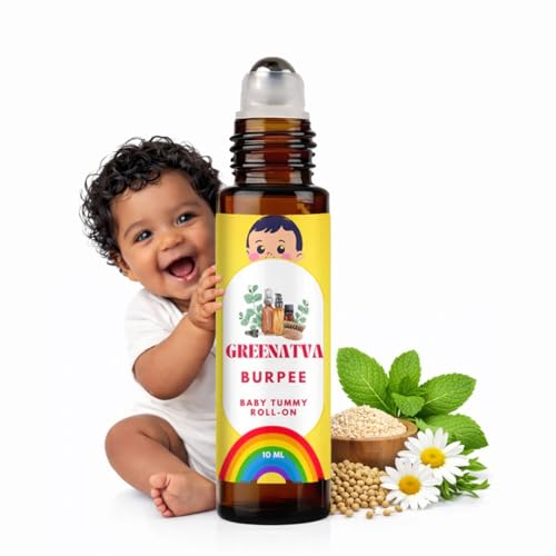 Image of Burpee Tummy Roll On for Baby Colic | 10ml Hing Roll On for New Born Baby 3 Months + | ISO Certified Ayurvedic Plant Based Stomach Gas Relief Roller for Babies & Kids | No Microplastic