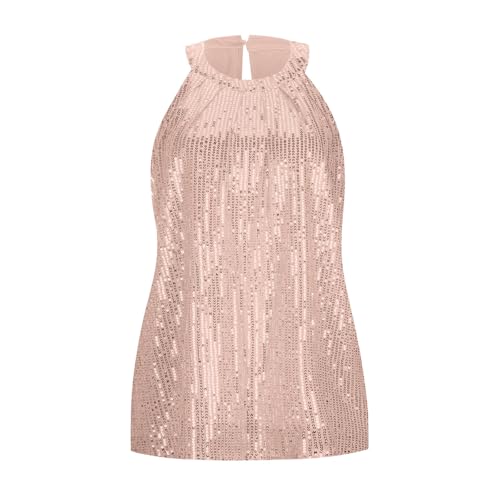 Débardeur sequins brillants en coton doux et extensible de qualité supérieure