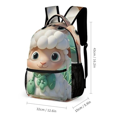 Cute Cartoon Sheep Backpack Set 3 Piece, Durable Backpack Insulated Lunch Bag Portable Pencil Case for Men Women2