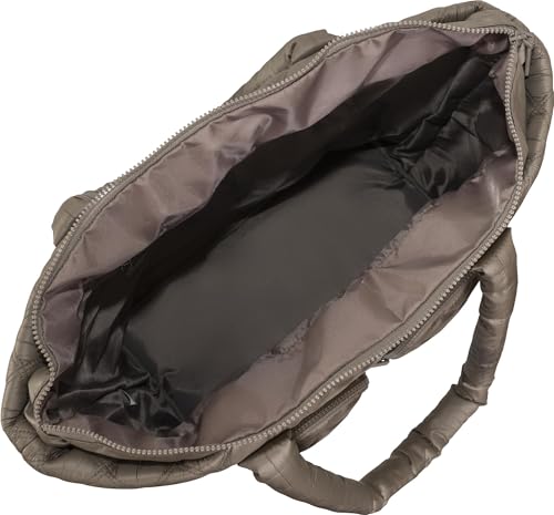 Joan & David 21 Inch Diamond Quilted Puffer Nylon Travel Workbook Tote (Dark Taupe)2