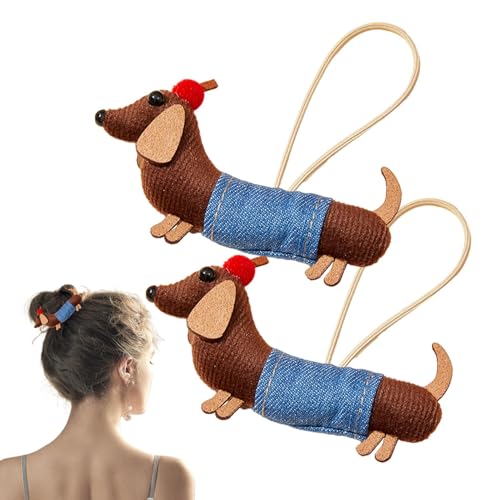 Lindo elástico 2 soportes de cola de caballo en forma de - Coletero de moda en forma de dibujos animados, puños de cola de caballo para cabello de mujer, accesorios de decoración