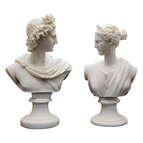 greekartshop Lot de 2u00a0dans God Apollo et Déesse Artemis Diana Grec en Fonte Sculpture de marbre