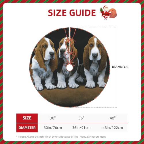 Tapis de sapin de Noël imprimé chiots jupe de sapin classique rustique - 7