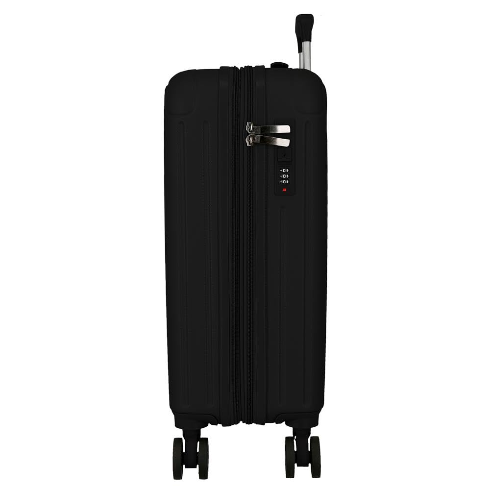 MOVOM Joumma Timber Valigia da Cabina Nero 40x55x20 cm Rigido ABS Lucchetto a Combinazione Integrato 37L 3.1kg 4 Doppie Ruote Estensibile Bagaglio a Mano