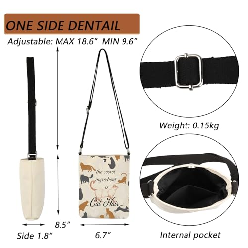 MBMSO Cat Crossbody Bag Cat Lover Gifts the Secret Ingredient Is Cat Hair Cat Mom Crossbody Purse Cat Lady Gift for Cat Owner3