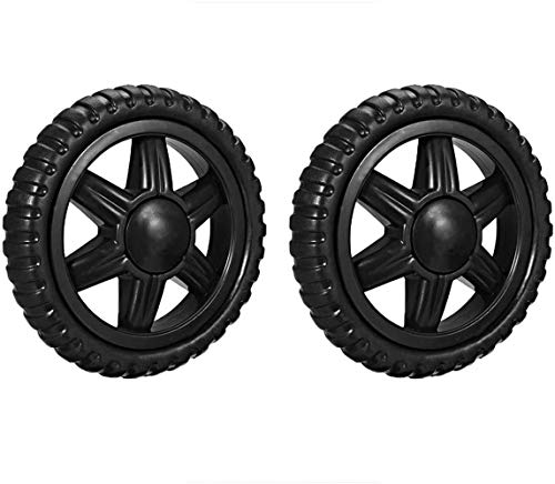 2Pcs Shopping Cart Wheels Travelling Trolley Caster Replacement 5 Inch Dia Rubber Foaming Black