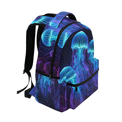 Vnurnrn Beautiful Jelly Fish Kids Travel Backpack for Boys Girls, Large Capacity with Name Tag Slot2