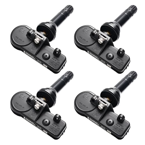 Set of 4 TPMS Tire Pressure Monitoring System Sensor 433MHz Compatible with Jeep Wrangler JK Dodge Ram Charger Replacement for 56029398AB 68142397AA 68241067AA 68241067AB