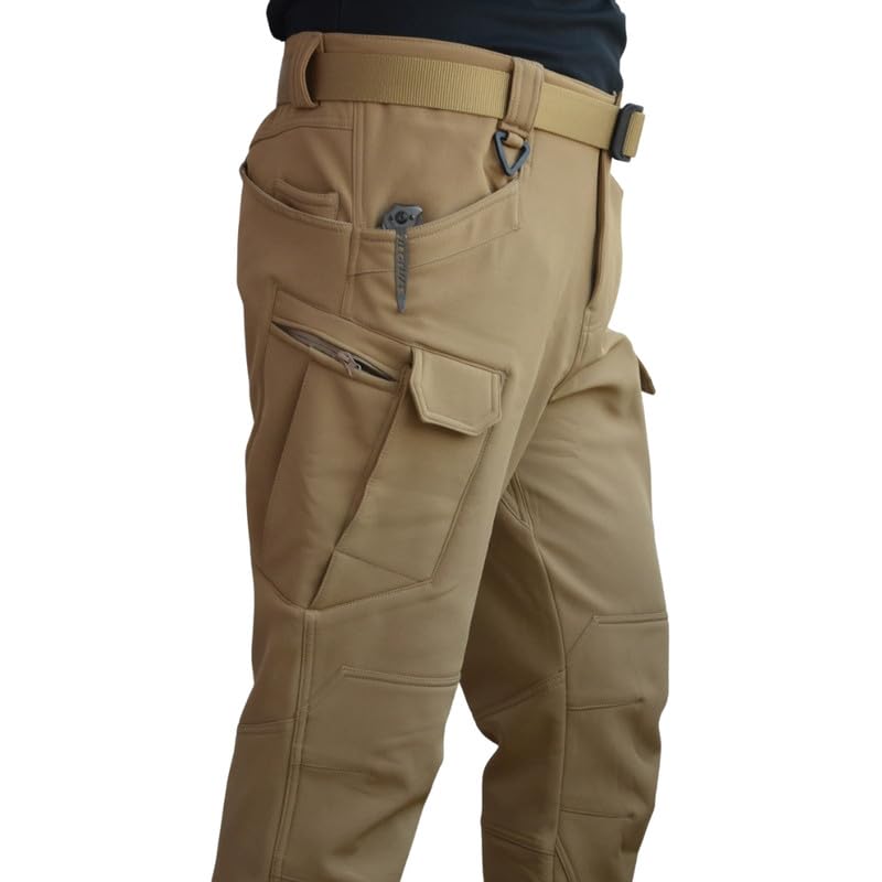 Image of Tactical Camouflage Pants - Men's Soft Windproof Waterproof Fleece-Lined Outdoor Assault Pants