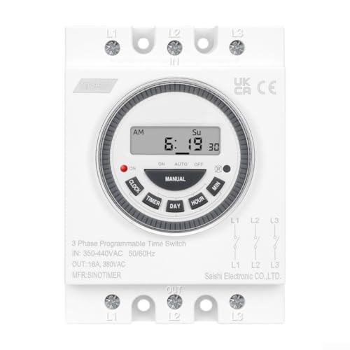 Interruptor temporizador trifásico programable TM619 de 380V para control industrial de 7 días 2
