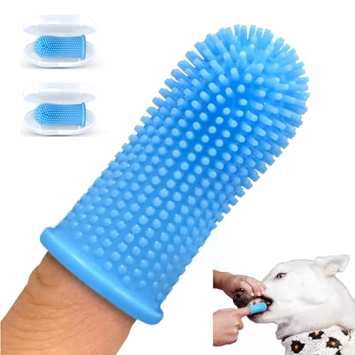 Furco Dog Toothbrush, 360-Degree Silicone Dog Finger Toothbrush W...