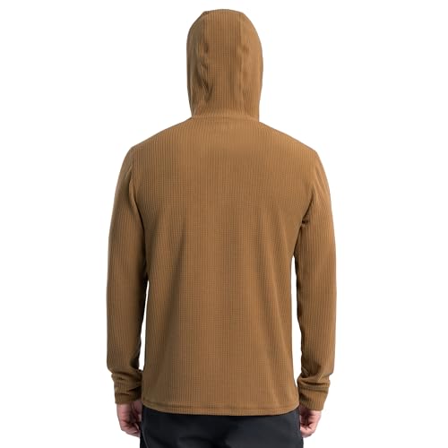 Wrangler Men's Fleece Pullover Henley Hoodie Sweatshirt, Brown, Large - image 5
