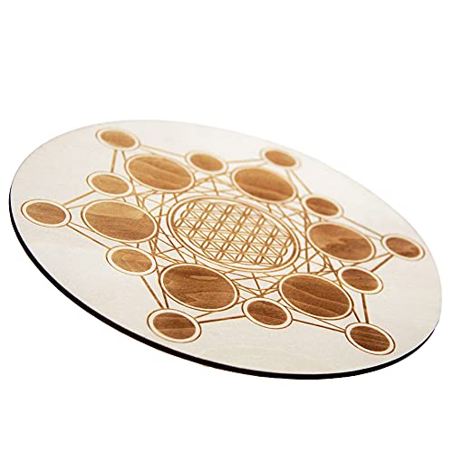 Wood Crystal Grid Altar Chakra Crystal Healing Sacred Geometry Metatron's Cube Witchcraft (E) - Image 2