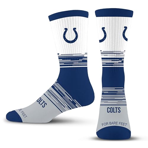 For Bare Feet NFL INDIANAPOLIS COLTS Elevate Premium Dress Crew Sock Team Color Large