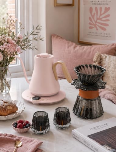 Image of Cocinare Gooseneck Electric Kettle & Pour Over Coffee Set, ±1F Temperature Control, 1500W 0.9L Kettle, Coffee Dripper, 550 ml / 18.6 oz Server & 2 Tasting Cups