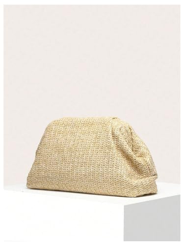 Image of Verdusa Women's Straw Woven Clutch Handbags Striped Dumpling Clutch Purses | Straw