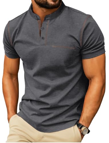 Image of Sailwind Mens Henley Shirts Short Sleeve Summer Casual Classic Cotton T Shirts Pocket Button Shirt