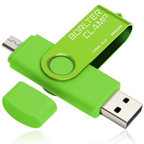 128GB Memoria USB, Unidad Flash USB de Puerto Doble (USB 3.0 y Puerto Micro USB), OTG Memory Stick Pendrive para Smartphones, Tabletas y Computadoras (Verde)