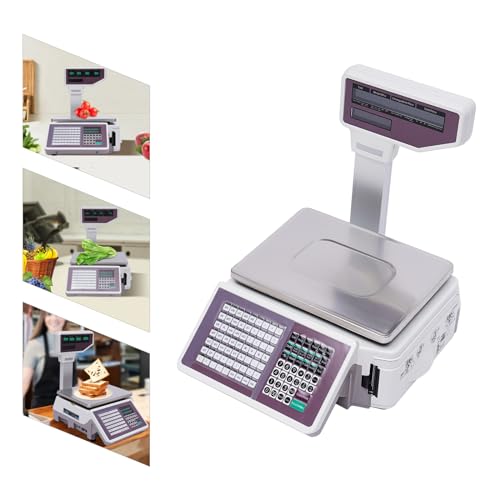 Báscula digital electrónica para alimentos 66lb con impresora miniatura 4