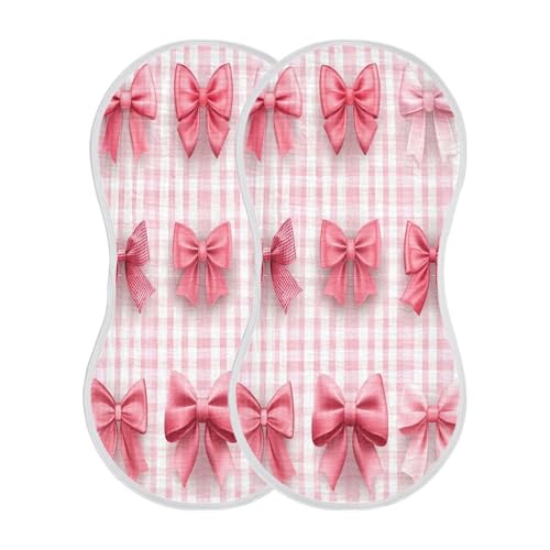 Bows Burp Cloths Cotton Baby Washcloths,Large 22x11in Burping Cloth Absorbent and Soft for Newborn Baby Boys and Girls,2 Pack2