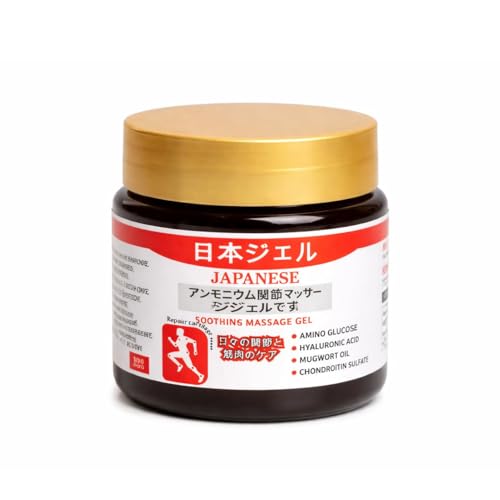 Image of Japanese Formula Soothing Massage Gel for Joint & Muscle Pain Relief - Arnica, Mugwort, Hyaluronic Acid - Back, Neck, Knee & Leg Massage Balm - 100% Herbal Fast Absorption Formula