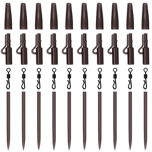 Koffing Snap Girevoli A Cambio Rapido Nero Opaco Misura 8 Per Pesca Alla Carpa, Resistenza 60lb , TJR Tackle Accessori Pesca Grossa