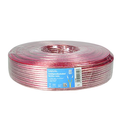 Cable de altavoz transparente LogiLink CA1085 de 50 metros para equipos HiFi 3