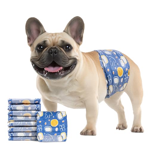 Image of MICOOYO Male Dog Diapers, Disposable Male Dog Wraps with Wetness Indicator, Super Absorbent | Leak Proof Doggie Diapers for Incontinence, Marking, Puppy Training, M,18-25-inch Waist, 50 Counts